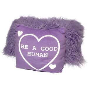 Be a Good Human Throw Pillow Purple 22" x 12" and 12" x 12" Set of Two